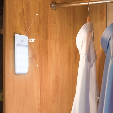 Éclairage LED pour armoire, sans fil, avec batterie, détecteur de mouvement infrarouge, applique murale, lumière blanche. (1/5)