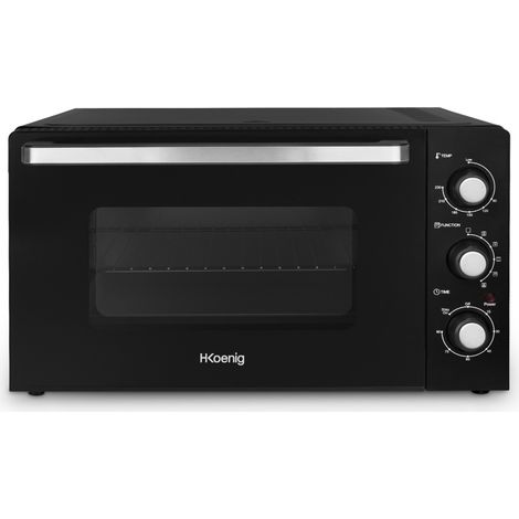Mini four électrique 42L 2000W – Thermostat réglable jusqu’à 250°C – Minuteur 60 min – Grille de cuisson et tournebroche rotatif – Hkoenig