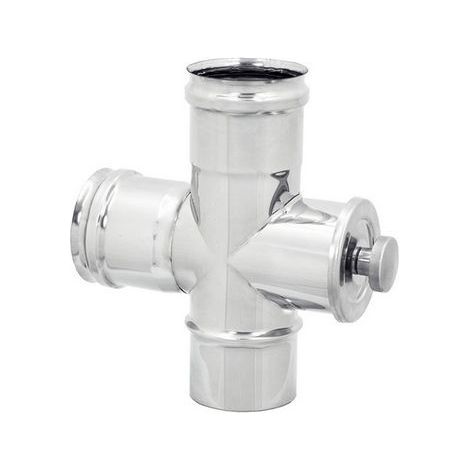RACCORDO A T 90° CON ISPEZIONE INOX 304 Diam. 100