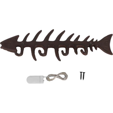 Porte-serviette Crochet Arête de Poisson Style Industriel Décor Rétro Mur Accroche-Cintres Ornement Décoratif (1/5)