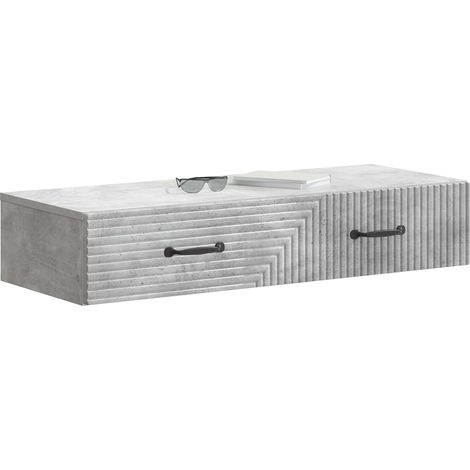 Maison Exclusive - Tavolino da Parete Laterale Grigio Cemento 87,5 x 34,5 x 17 cm