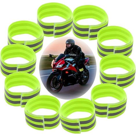Reflektierende Armbänder, 10 Stück reflektierende Armbänder, elastische reflektierende Armbänder, gut sichtbare Armbänder zum Laufen, Radfahren, Gassigehen, Joggen