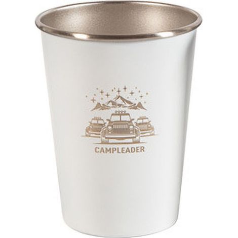 Ensemble de tasses d'extérieur en acier inoxydable (tasse de camping, verre à vin, tasse à café, gobelet pour pique-nique, verre à bière pour barbecue) - Ensemble de 4 pièces en acier inoxydable blanc (1/5)