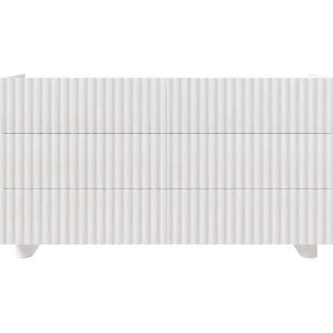 Selsey FIORRA – Commode avec six tiroirs – blanc brillant – 147 cm (1/5)