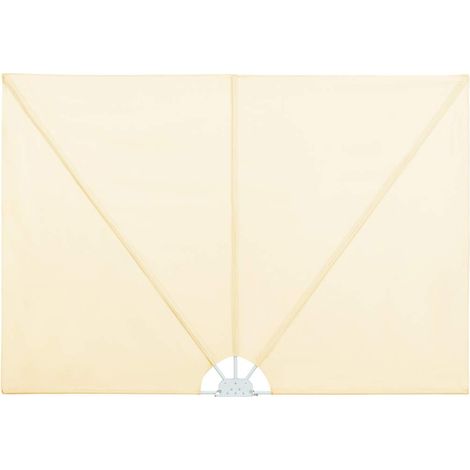 Maison Exclusive - Faltbarer Terrassen-Seitenfächer Creme 240×160 (1/5)