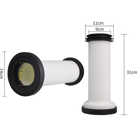 Raccord adaptateur pour siphon mural/de sol tuyau d'évacuation de toilette épaissi, diamètre universel de 90 à 107 mm, tuyau d'évacuation droit.