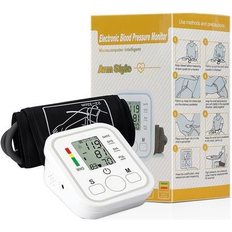 Tensiomètres avec grand brassard - Bras 22-32 cm 8,6-12,6" Cliniquement précis avec 2 x 99 mémoire double batterie ou écran LCD USB Usage domestique (1/5)