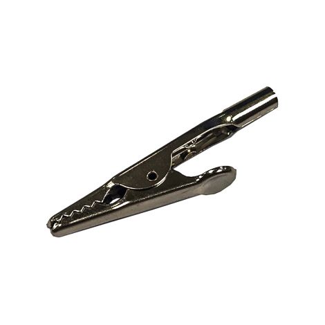Pince crocodile, 4A, Argent, 9mm ( Prix pour Paquet de 10 )