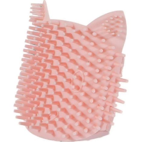 Peigne multifonctionnel adapté aux chatons et aux chiots, parfumé à l'herbe à chat, idéal pour toiletter le pelage et masser les zones sensibles. Rose. (1/5)