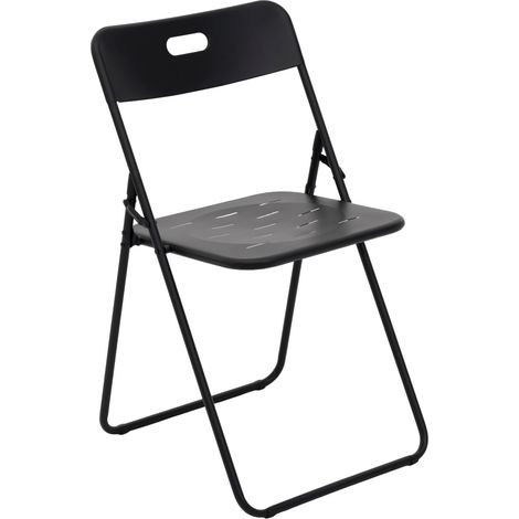 Set bistrot da esterno pieghevole a 3 pezzi in acciaio nero, 2 sedie e 1 tavolo (1/5)