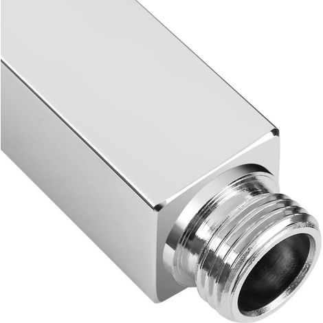 Bras d'extension carré chromé de 30 cm pour douche de plafond, fixation murale, pour pommeau de douche de salle de bain (1/5)