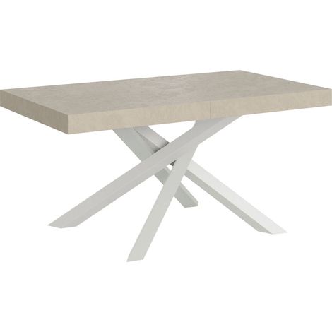 Tavolo Allungabile 160-264x90x77 cm Volantis Cashmere Telaio Bianco (1/4)