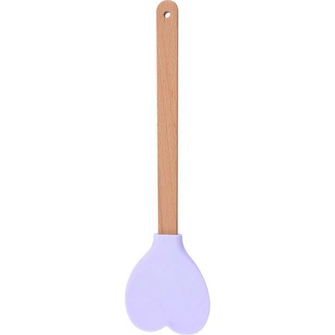Racloir créatif en silicone en forme de cœur, manche en hêtre, pour la pâtisserie (1/5)