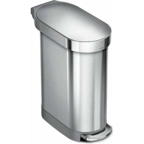 Simplehuman Pattumiere - Pattumiera Slim 45 l, acciaio inox spazzolato CW2044 (1/5)