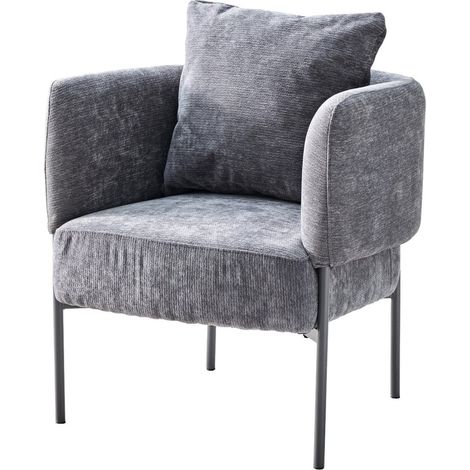 Dimo Poltroncina Dolly in Poliestere Grigio con Gambe in Metallo – Sedia Design Moderna (1/3)