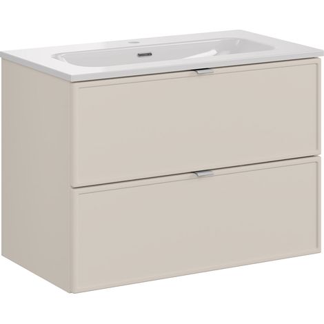 Meuble simple vasque encastrée 80cm Alba Cachemire