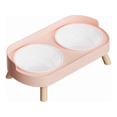 Gamelle amovible en acier inoxydable avec dispositif anti-basculement et distributeur d'eau, pour petits chiens/chats/lapins, lot de 2 gamelles en forme de cage. (1/5)