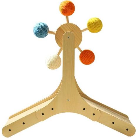 Drehbarer Sisal-Katzenkratzbaum, Kratzspielzeug mit Ball, großem Rad, verschleißfester und formstabiler Wellenkratzer (1/4)