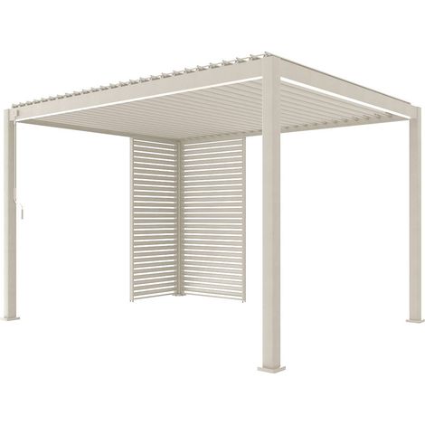 Louvered pergola Triomphe 3x4m + louvers 100cm + louvers 130cm beige (1/4)