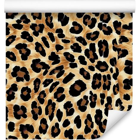 Papier peint imitation peau d'animal, or et ocre, pour salon et chambre, 50 x 1000 cm (1/5)