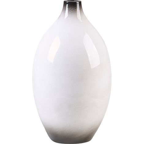 Jarrón decorativo blanco y negro 36 cm terracota elegante moderno Baeza