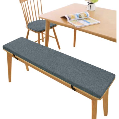 Coussin de banc en lin, coussin de chaise antidérapant, coussin pour banc de cirage de chaussures, coussin à boucle, gris curry (1/5)
