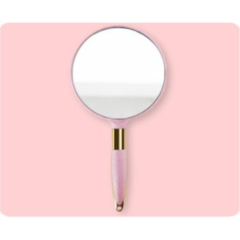 Miroir de poche avec poignée, pour la maison, les voyages, le maquillage et la coiffure (circulaire) (1/5)