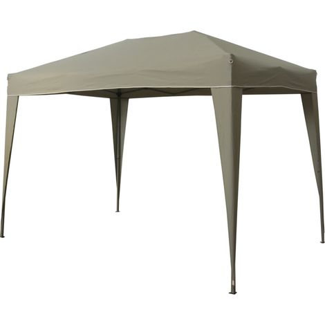gazebo da esterno pieghevole eurogarden in acciaio taupe 2x3 m