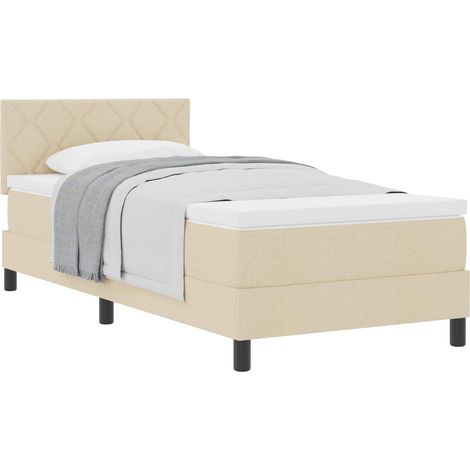 Maison Exclusive - Boxspringbett mit Kopfteil Creme 100 x 200 cm