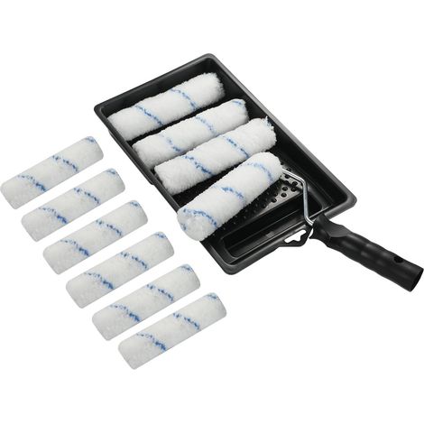 Kit rouleau à peinture, 6 pouces, 12 pièces, avec 10 manchons en microfibre, 1 bac à peinture et 1 monture (1/5)