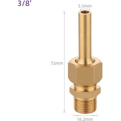 Buse de Fontaine en Cuivre Réglable Hexagonale 3/8" - Jet d'Eau Direct DC pour Bassin et Jardin