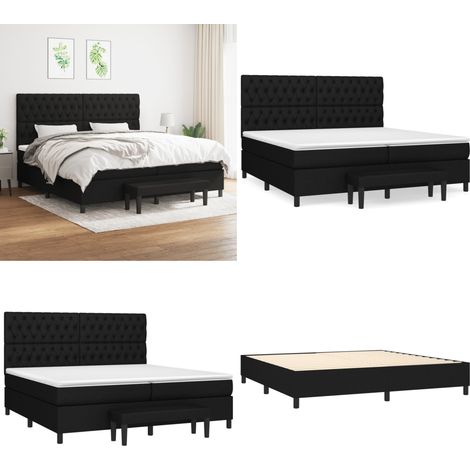 Boxspringbett mit Matratze Schwarz 200x200 cm Stoff - Boxspringbett - Doppelbett - Schlafraumgestaltung - Bettsofa - Wohnbereich - Home & Living
