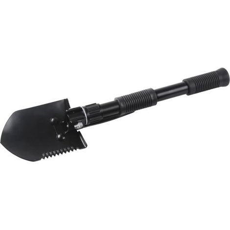 Mini Pelle pioche pliante en acier - couleur noir - longueur 31 cm pliée, 41 cm dépliée, 15,5 cm démontée (1/4)