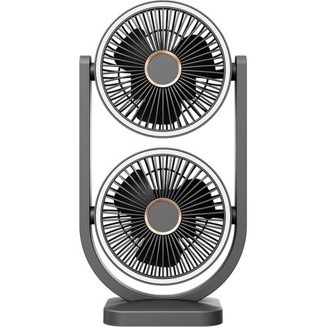 Mini Ventilateur de Bureau avec Lumière LED - Oscillation Automatique - Silencieux - Design Moderne - Alovez