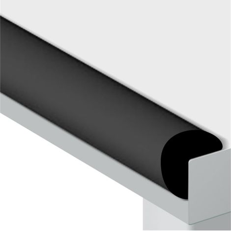Bandes de Sécurité en Mousse - Protection de Bord en Forme L, Anti-collision Auto-adhésive pour Enfants, Table, Chaise, Banc, TV, Meubles, Lit (Noir, Taille 5)