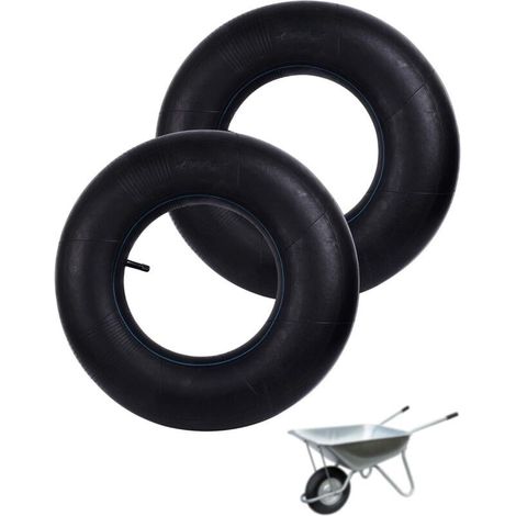 Chambre À Air Brouette Pneu De Chambre a Air 4.80/4.00-8 avec tige de valve coudée Petit Pneu De Adapté Au De Remorque Monocycle De Tondeuse À Gazon Chariot Et Scooter 2 Pièces (Noir) (1/5)