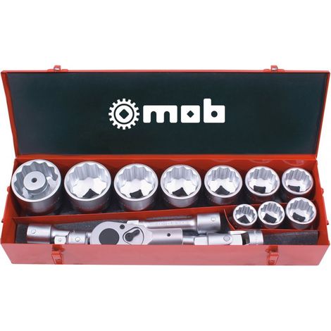 Coffret métallique 1'' 17 pièces, 12 pans -MOB