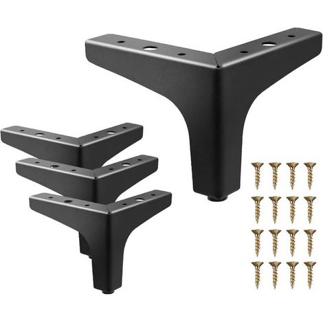 Möbelfüße aus Metall Schrankfüße 10 cm dreieckige Füße zum Ersetzen von Kommodenbeinen 4 Stück (schwarz) (1/5)