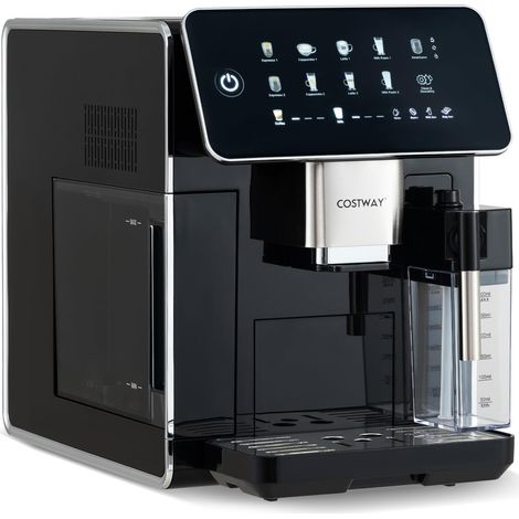 COSTWAY Machina da Caffè Automatica, con Macinacaffè e Montalatte, 15 Bar (1/5)