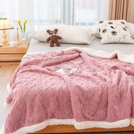 Sollbry – Couverture polaire épaisse double face 100 x 150 cm – Polaire corail et Sherpa shaggy – Confort optimal pour hiver et décoration (1/5)