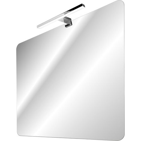 Badezimmerspiegel 80cm mit LED-Leuchte in chromfarben MIRROR-56, B/H/T ca. 80/70/10 cm (1/3)