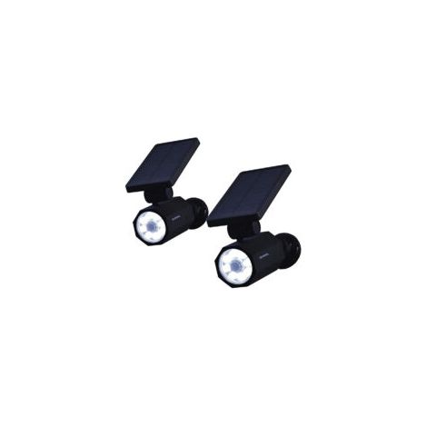 Faro a LED Bionic Spotlight Deluxe ad energia solare con sensore di movimento da 7,6 metri, impermeabile e resistente al gelo, illuminazione esterna per giardino (nero), taglia unica - Crezuo
