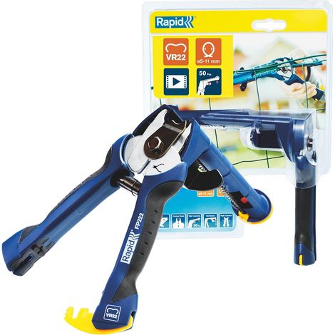 RAPID - FP222 - Pince grillage avec chargeur pour agrafes VR22, pour la pose de clôture de jardin, parc, habitation, ect - Blister - (23468100)