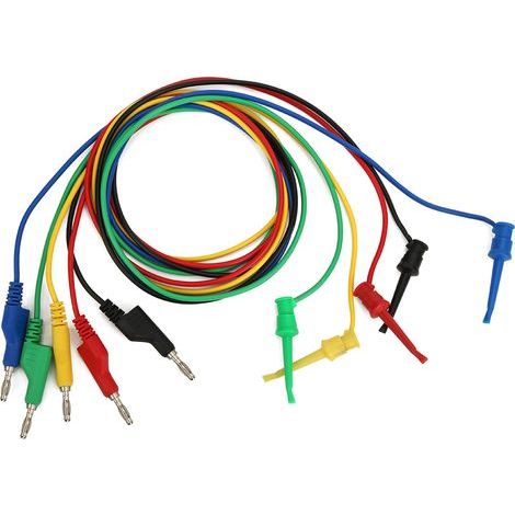 Stackable banana plug P1045, 5 pieces, 4mm, 1m, for Test Clip, multimeter, test cable, wire accessory (1/5)