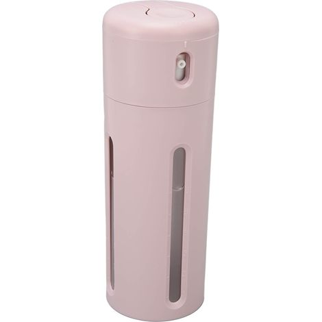Flacon distributeur de voyage 4 en 1 rotatif, rechargeable et vide, pour shampoing et après-shampoing (rose). (1/5)