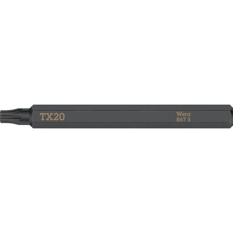 Bit 867 S TORX 20x70mm 1/4 di pollice TORX 20x70mm L.70mm WERA (Per 5) (1/2)