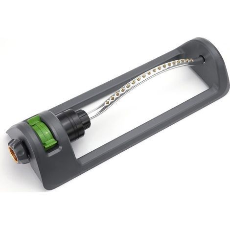 Arroseur de pelouse, arroseur oscillant en métal avec buses en laiton é 18 trous, arroseur d'eau pour couvertures de pelouse jusqu'é 3 600 pieds carrés, comprend une aiguille de nettoyage é j (1/5)