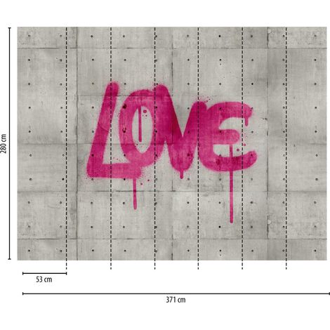 A.S. Creation Fototapete Livingwalls The Wall 382651 Ein Motiv pro Rolle 3.71 x 2.80 m Betonoptik Grau (1/3)