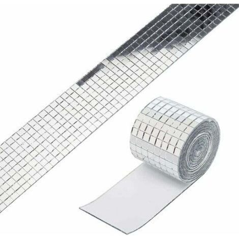 Miroirs Carreaux de Mosaïque Autocollant DIY Décoratif Accessoire,Auto-Adhésif Mini Carré Miroirs en Verre Tuiles Guazhuzni 5x5mm(1464 pcs ) (1/5)