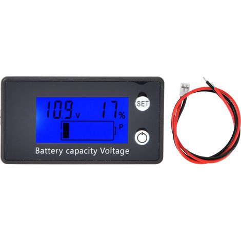 Voltmètre numérique LCD portable bleu, équipement de mesure de tension batterie DC 10-100V, outil industriel de précision (1/5)